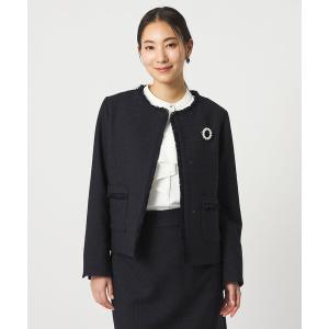 ジャケット ノーカラージャケット ツイードライク フリンジジャケット 「A DAY IN THE LIFE」 レディース