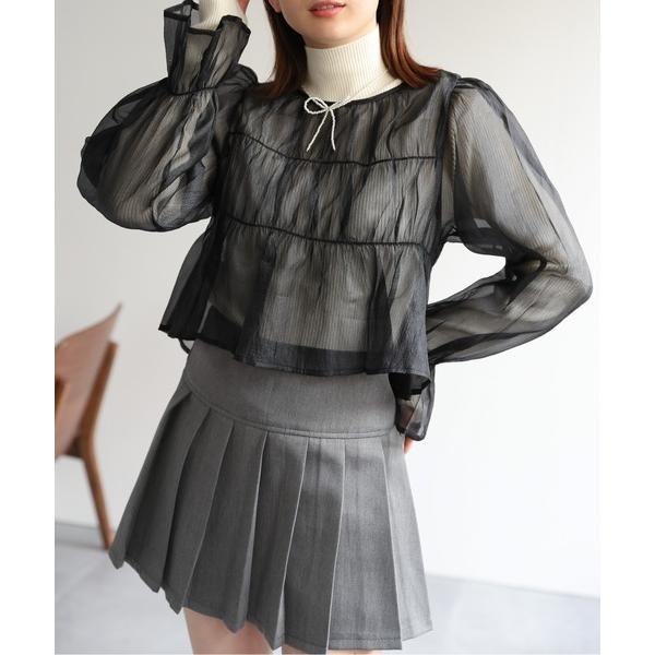 「LAC-VERT」 長袖ブラウス FREE ブラック レディース