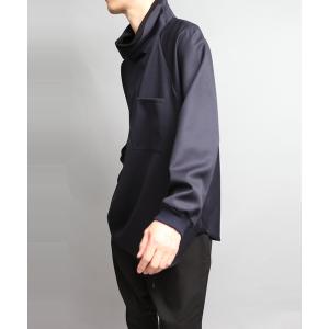 「ato」 長袖シャツ 44 ネイビー メンズ