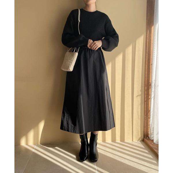 「LOWRYS FARM」 ドッキングワンピース FREE ブラック レディース