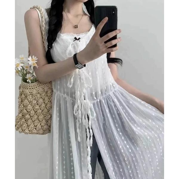 「AsRiRe」 ノースリーブワンピース M ホワイト レディース