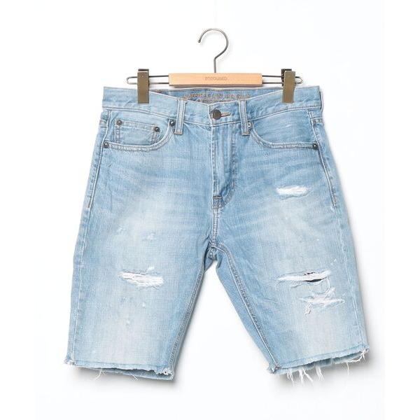 「American Eagle」 デニムハーフパンツ 28 ブルー メンズ
