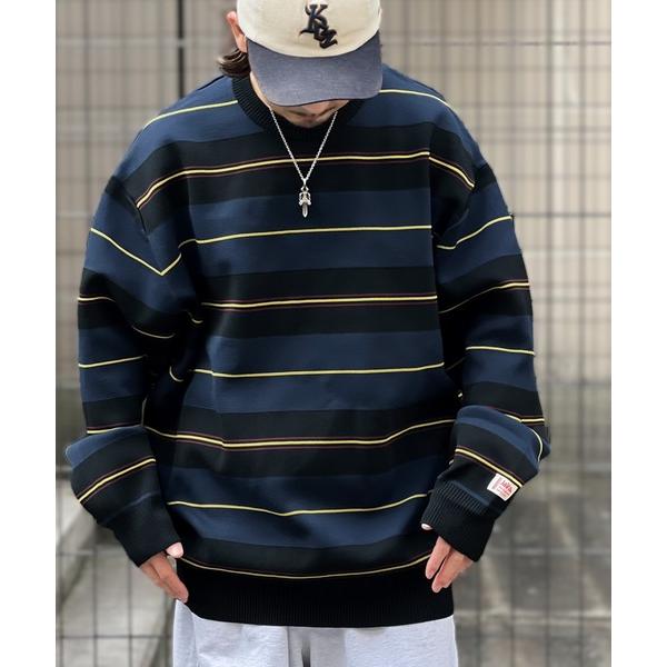 「Java」 半袖ニット MEDIUM ネイビー メンズ