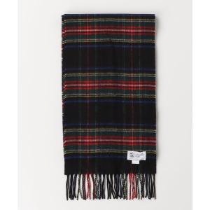 「Johnstons of Elgin」 チェック柄マフラー - ブラック レディース