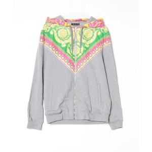 「VERSACE」 ジップアップパーカー M グレー メンズ