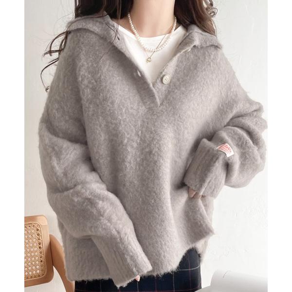 「Java」 長袖ニット SMALL グレイッシュベージュ レディース