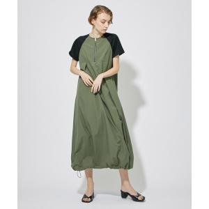 「A + TOKYO」 半袖ワンピース 2 グリーン レディース