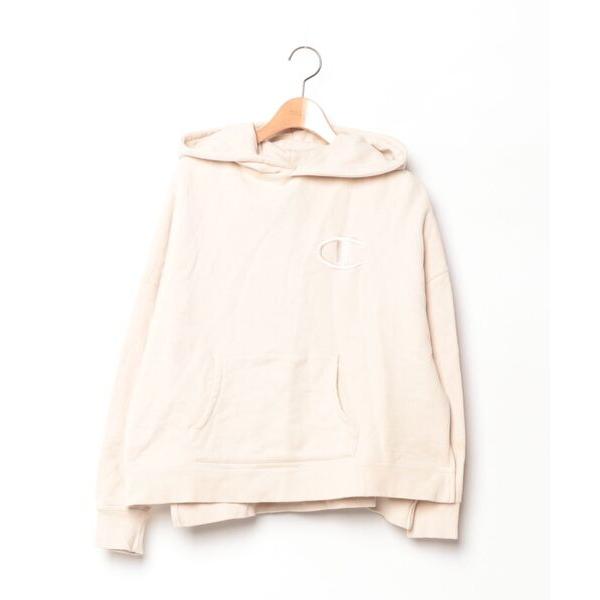 「Champion」 プルオーバーパーカー M ベージュ レディース