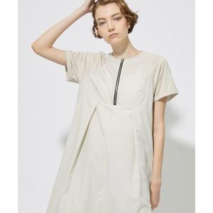 「A + TOKYO」 半袖ワンピース 1 ベージュ レディース