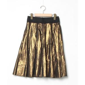 「DKNY DONNA KARAN NEW YORK」 ストライプ柄フレアスカート 2 ブラック レディース