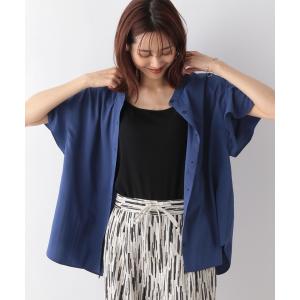 「GLOBAL WORK」 半袖ブラウス LARGE ブルー レディース