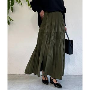 「un dix cors」 フレアスカート FREE カーキ レディース