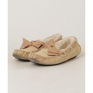 「UGG」 モカシンシューズ 23cm ベージュ レディース