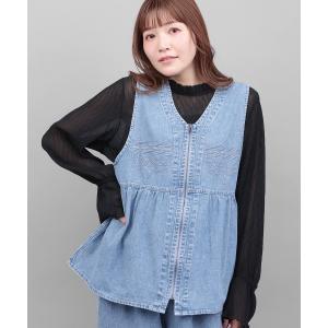 ベスト ジレ ライトオンスデザインステッチベスト レディース