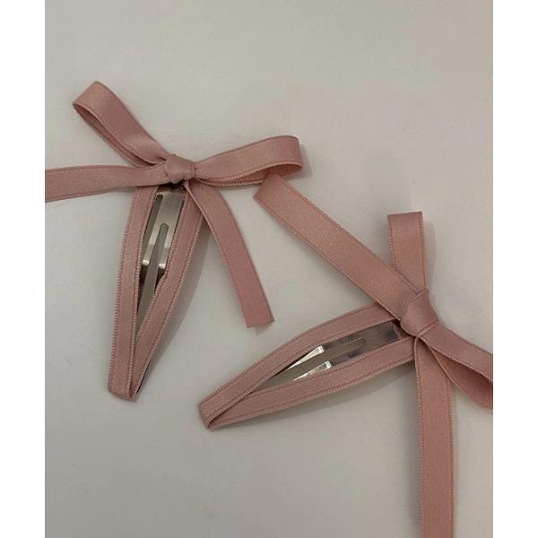 ヘアクリップ バレエコア リボンヘアピン