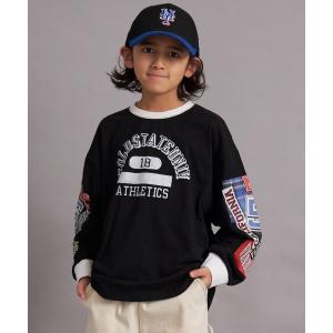 tシャツ 「綿100%」袖プリントロンT「PAIRMANON STREET」 キッズ 子供服 男の子 女の子