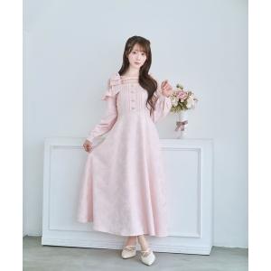 ワンピース Lace switching jacquard dress