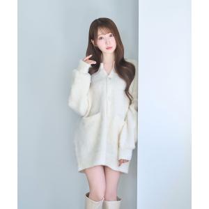 カーディガン Shaggy knit cardie レディース