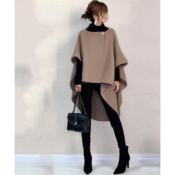 ポンチョ ポンチョ風ライトコート レディース