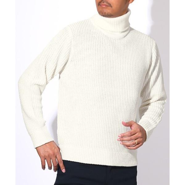 セーター ニット 畦編みタートルネックニット メンズ レディース