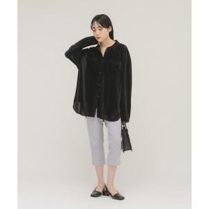 ブラウス シャツ シアーベロアルーズシャツ レディース