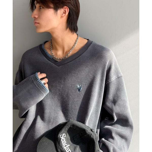 tシャツ 「JaVaジャバコラボ」ラフなのに計算されたバランス。裾ドロスト付きピグメント加工ステッチ...