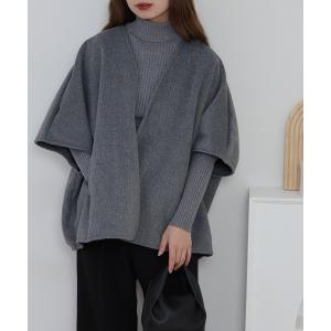ポンチョ ニットポンチョベスト レディース