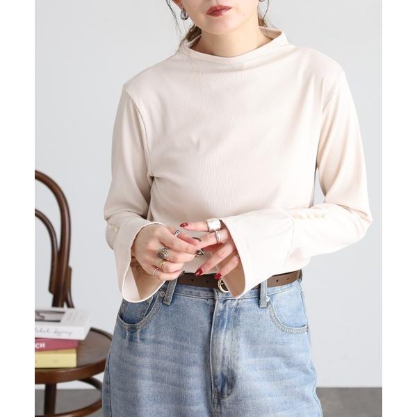 tシャツ ベルスリーブリブプルオーバー レディース