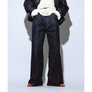 ジーンズ デニム デニムパンツ 「Wrangler」別注タックストレートパンツ レディース