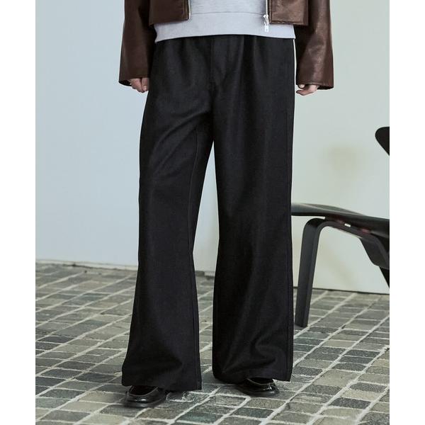 ジーンズ 「セットアップ対応」ネバーリジットウォッシャブルワイド2タックTRデニムスラックス メンズ