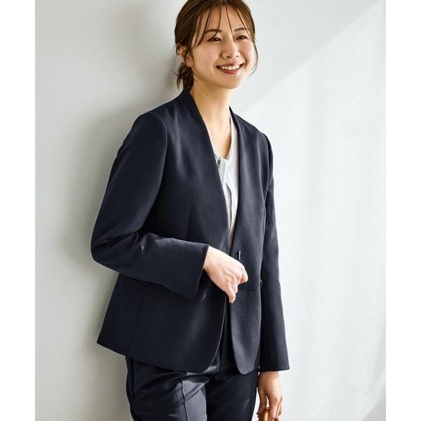 ジャケット ノーカラージャケット 360°ウルトラストレッチ ノーカラージャケット/UVカット・花粉...