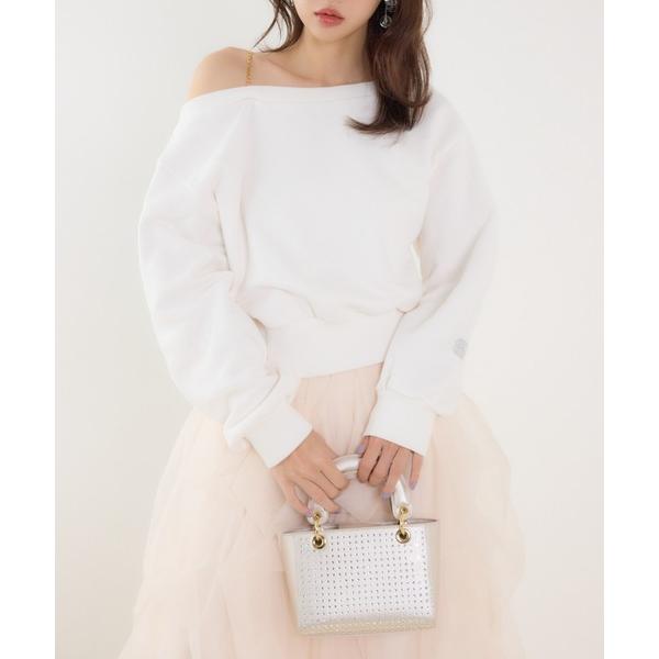 トレーナー スウェット ワンショルダーボリュームスウェットトップス 春服 トレーナー レディース