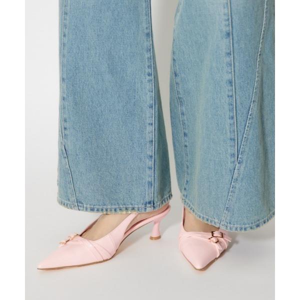 パンプス ベルトディテールスリングバックパンプス 春服