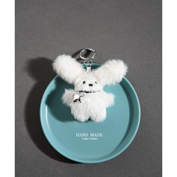 キーホルダー もふもふ ホワイト アニマル ぬいぐるみ キーホルダー