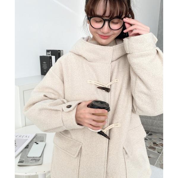 「moment+」 ダッフルコート M アイボリー レディース