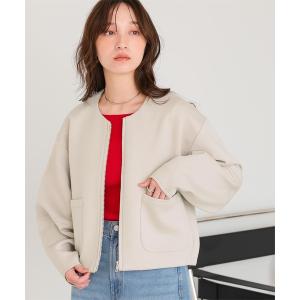 「titivate」 ブルゾン L グレイッシュベージュ レディース