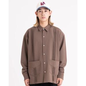 「PORT OF CALL」 長袖シャツ MEDIUM ブラウン メンズ