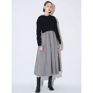 ワンピース ケーブルドッキングフィット＆フレアワンピース