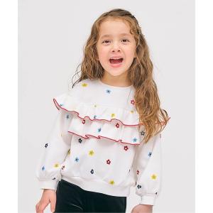 トレーナー  フラワー・無地メロウフリルトレーナー_ジュニア対応 キッズ 子供服 女の子