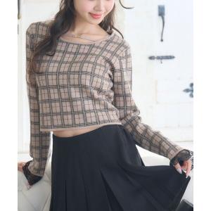 ニット セーター チェックジャガードNTPO レディース
