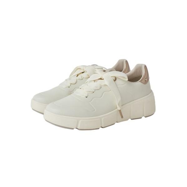 スニーカー 「軽量」ビジュー付きリボンスニーカー レディース