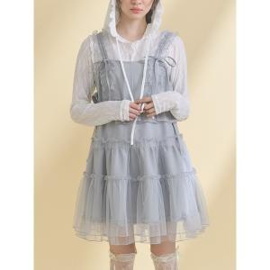 merry jenny（メリージェニー） ワンピース チュールパフスリーブミニ