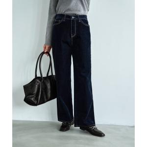 ジーンズ デニム デニムパンツ 「LUXE」ベルベットストレートデニム レディース