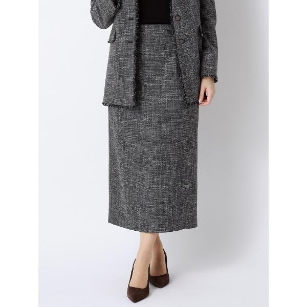 スカート ロングタイトスカート ウォッシャブル ストレッチ スラブシャンブレー 織柄 anysy