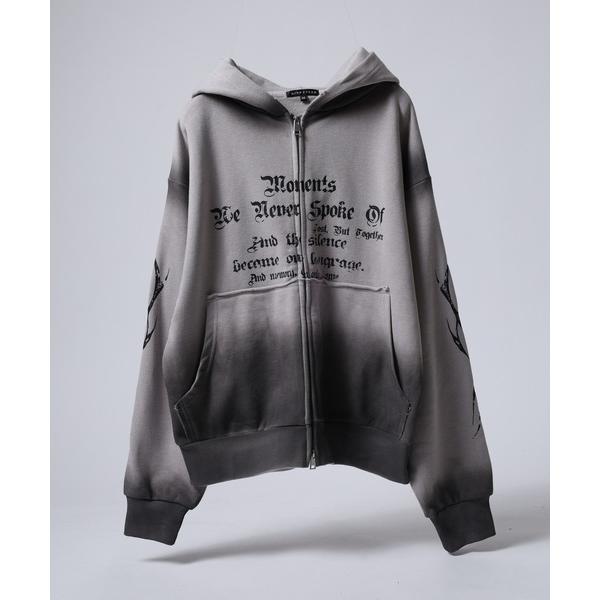 パーカー RESHAM スプレー加工ジップパーカー メンズ レディース