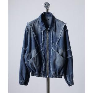 ブルゾン アウター JUNGLE STORM デニム カットオフ ZIP UP ブルゾン メンズ レディース