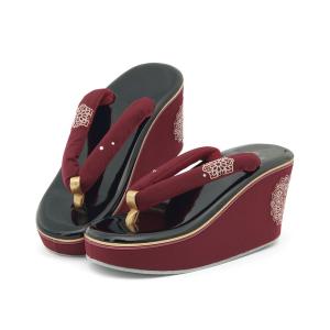 振袖姿に刺繍入り厚底草履 レディース