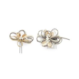 卒業式 豪華な水引が映える髪飾り2点セット レディース