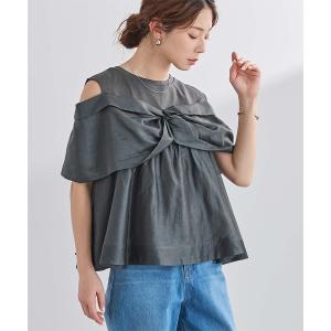 tシャツ ノットデザインコンビトップス レディース