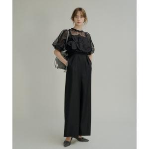 niana（ニアナ） パンツドレス フリルブラウス＆テーパードパンツ